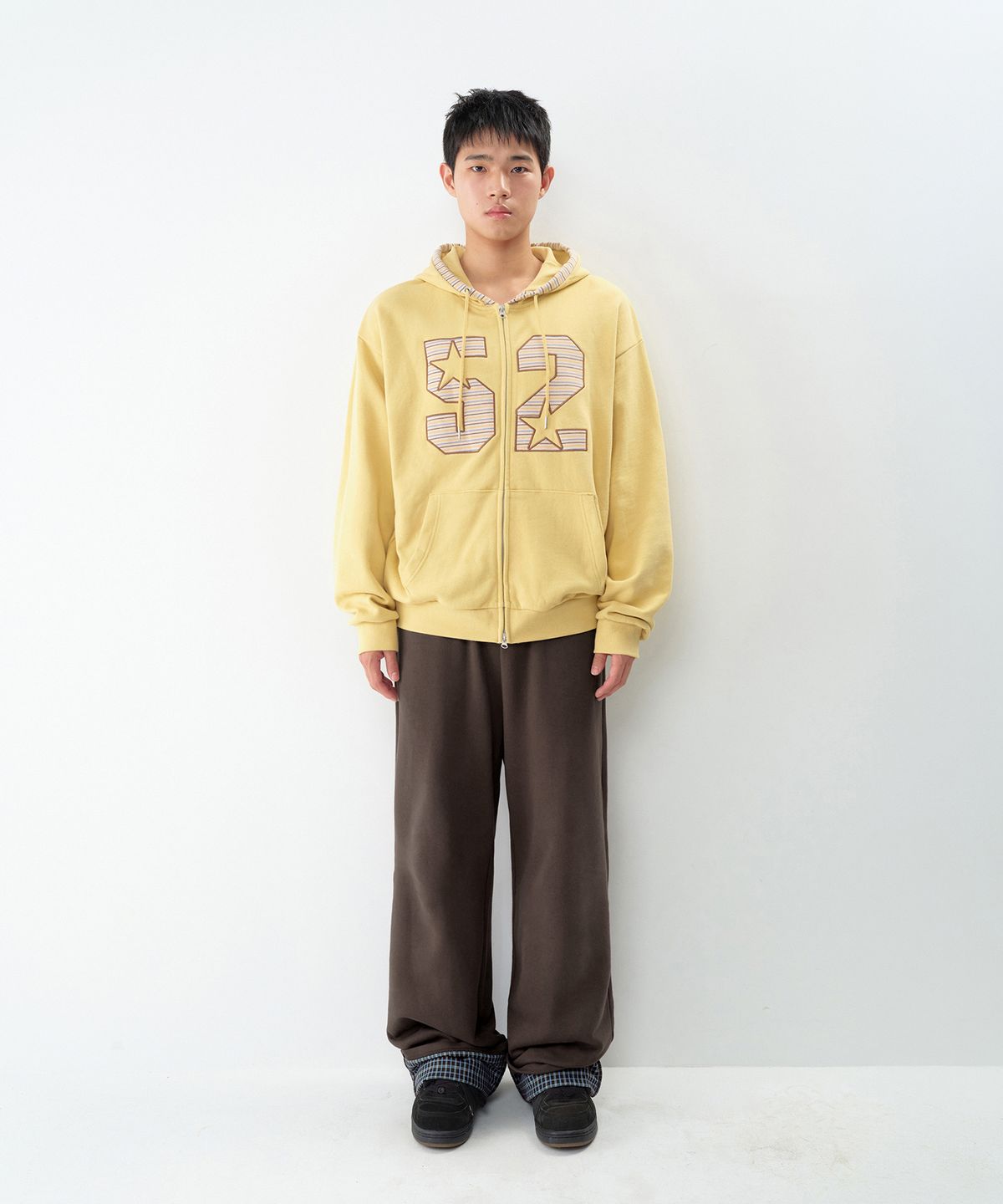 아메스 월드와이드(AMES-WORLDWIDE) 52 CHECK ROLL-UP SWEATPANTS BROWN