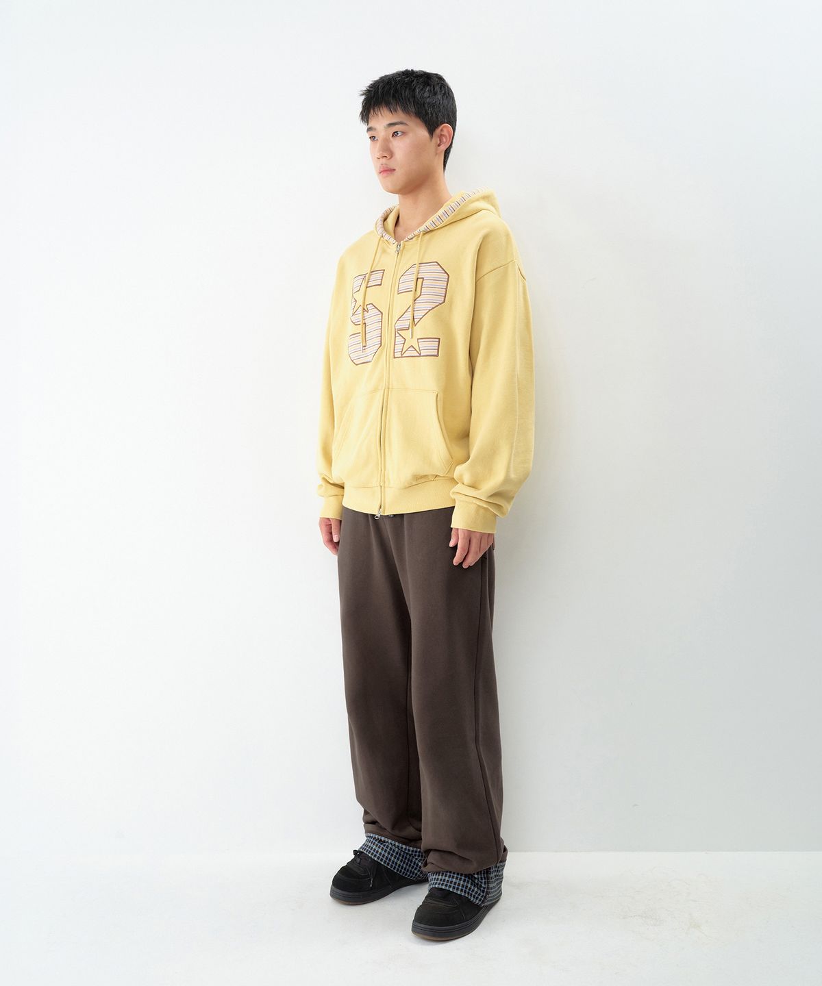 아메스 월드와이드(AMES-WORLDWIDE) 52 CHECK ROLL-UP SWEATPANTS BROWN