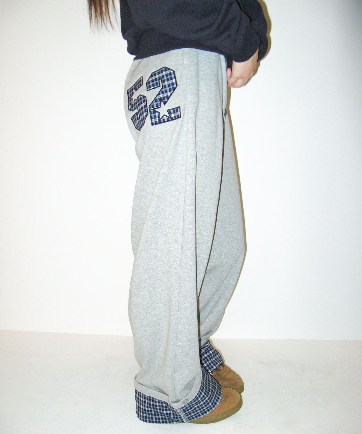 아메스 월드와이드(AMES-WORLDWIDE) 52 CHECK ROLL-UP SWEATPANTS GREY