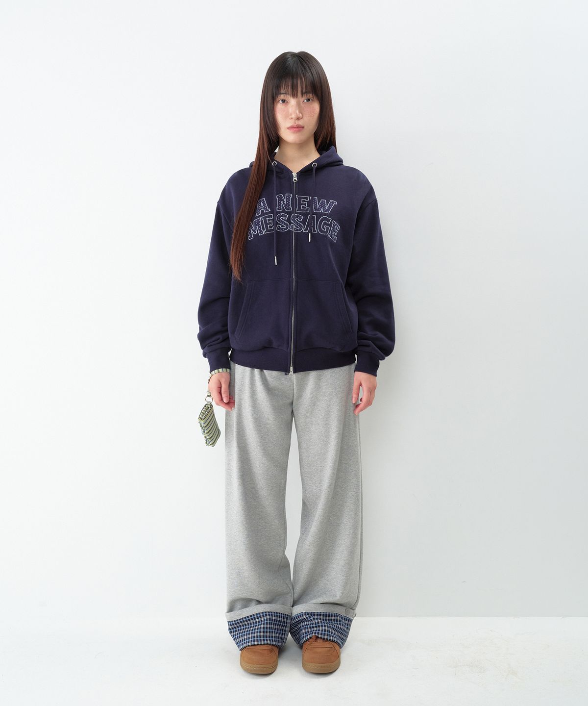 아메스 월드와이드(AMES-WORLDWIDE) 52 CHECK ROLL-UP SWEATPANTS GREY