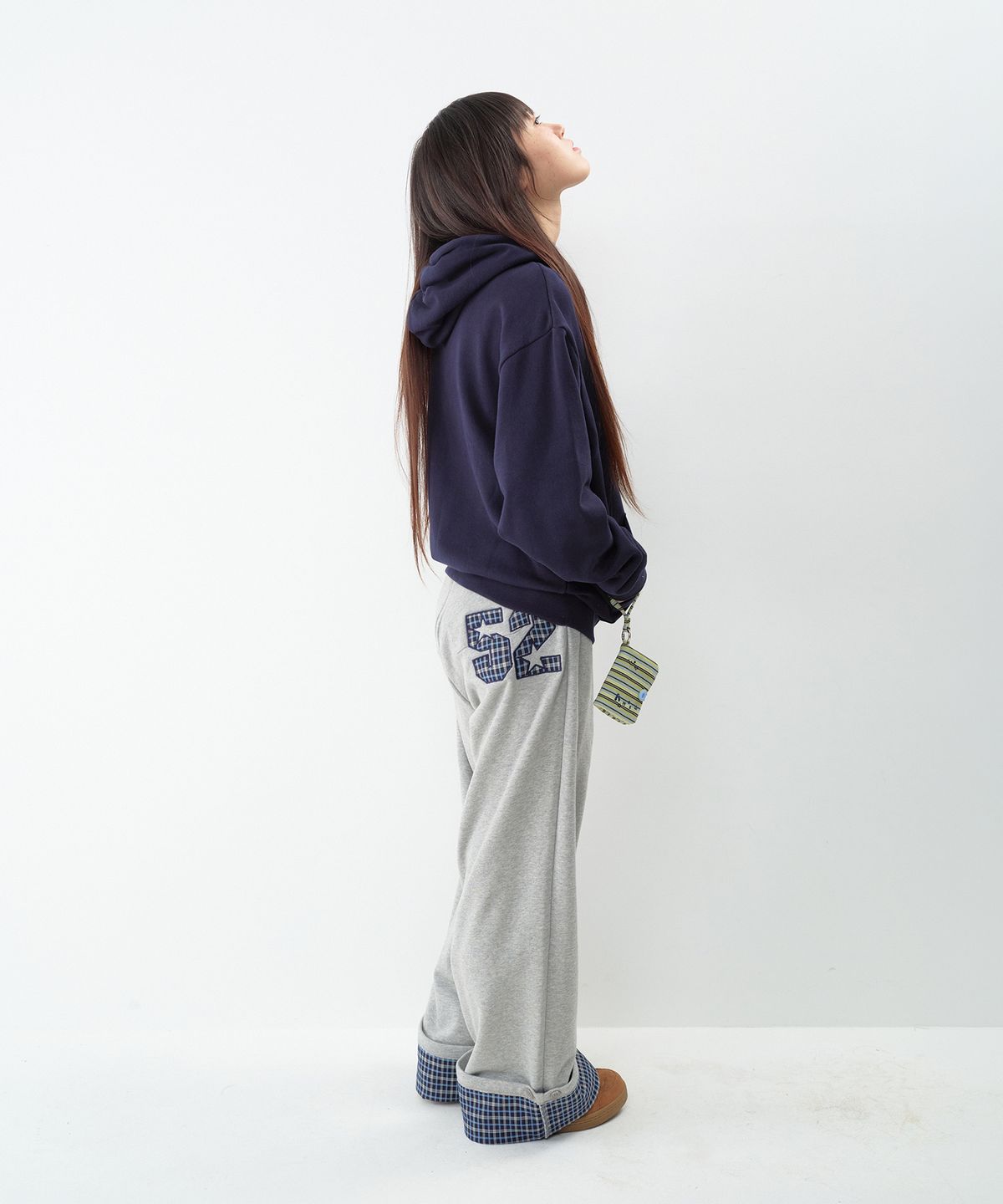 아메스 월드와이드(AMES-WORLDWIDE) 52 CHECK ROLL-UP SWEATPANTS GREY
