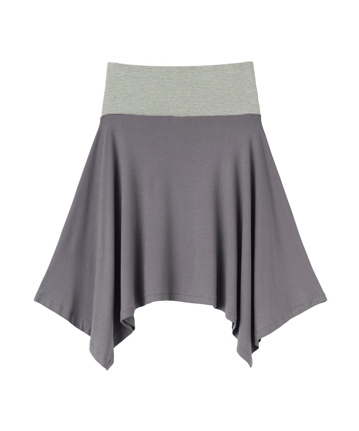 아메스 월드와이드(AMES-WORLDWIDE) BUTTON STRIPE UNBALANCE SKIRT CHARCOAL
