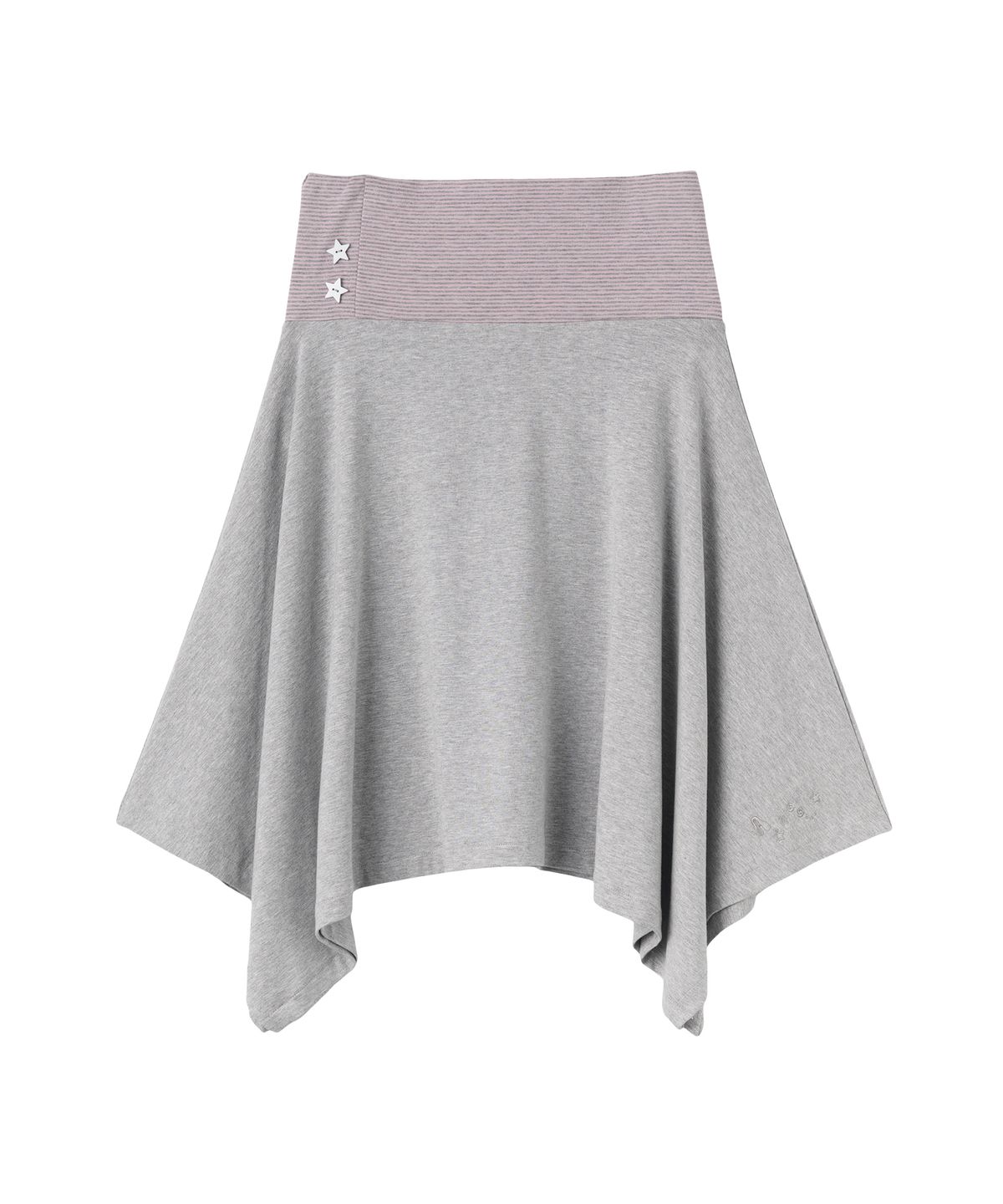 아메스 월드와이드(AMES-WORLDWIDE) BUTTON STRIPE UNBALANCE SKIRT GREY