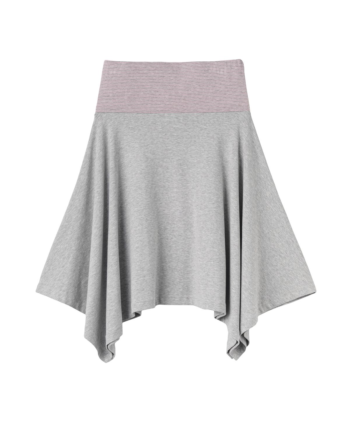 아메스 월드와이드(AMES-WORLDWIDE) BUTTON STRIPE UNBALANCE SKIRT GREY