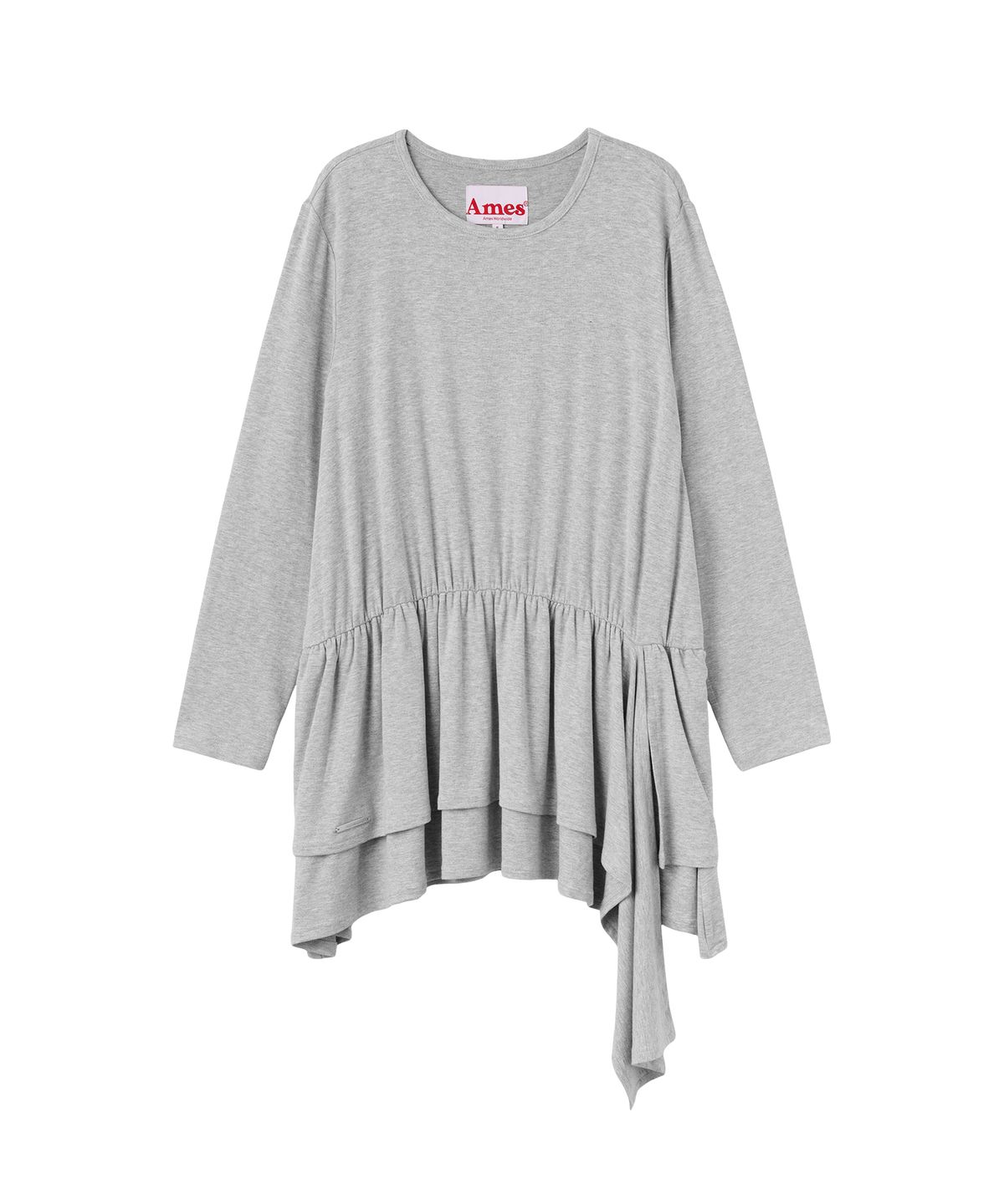 아메스 월드와이드(AMES-WORLDWIDE) JERSEY SHIRRING LAYERED DRESS GREY