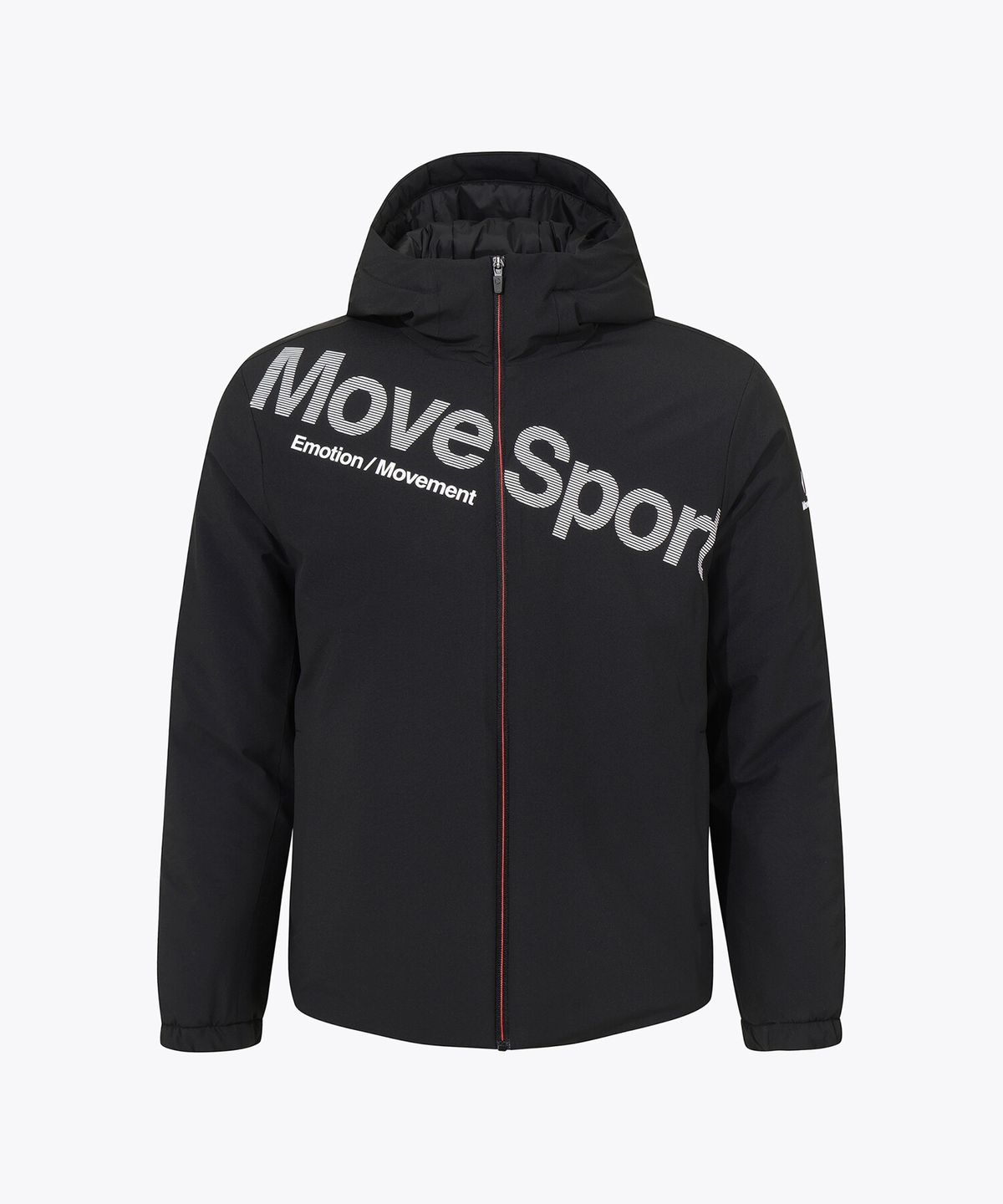 무브스포츠 바이 데상트(MOVESPORT BY DESCENTE) 하이브리드 패딩 후드형 자켓 블랙 VS121EPD12