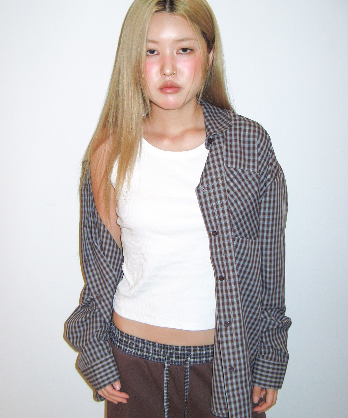 아메스 월드와이드(AMES-WORLDWIDE) 52 CHECK SHIRTS BROWN