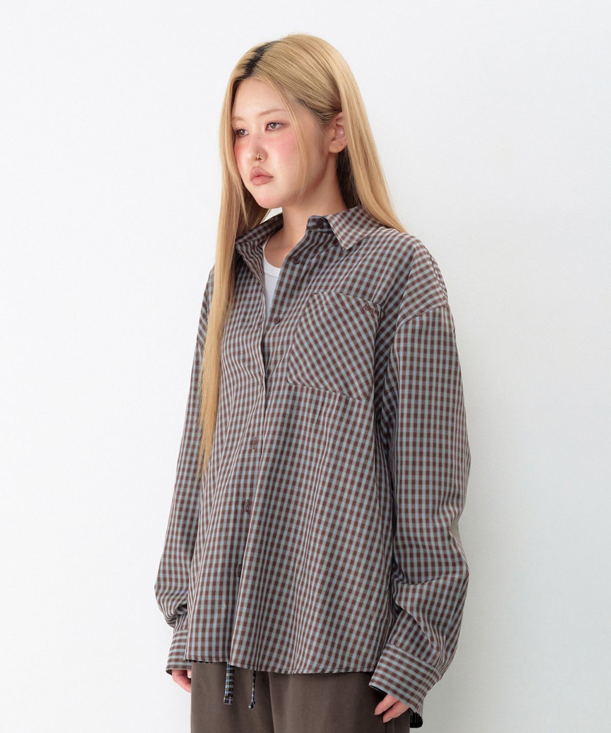 아메스 월드와이드(AMES-WORLDWIDE) 52 CHECK SHIRTS BROWN