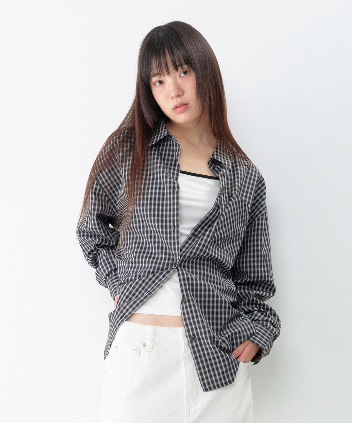 아메스 월드와이드(AMES-WORLDWIDE) 52 CHECK SHIRTS BLACK