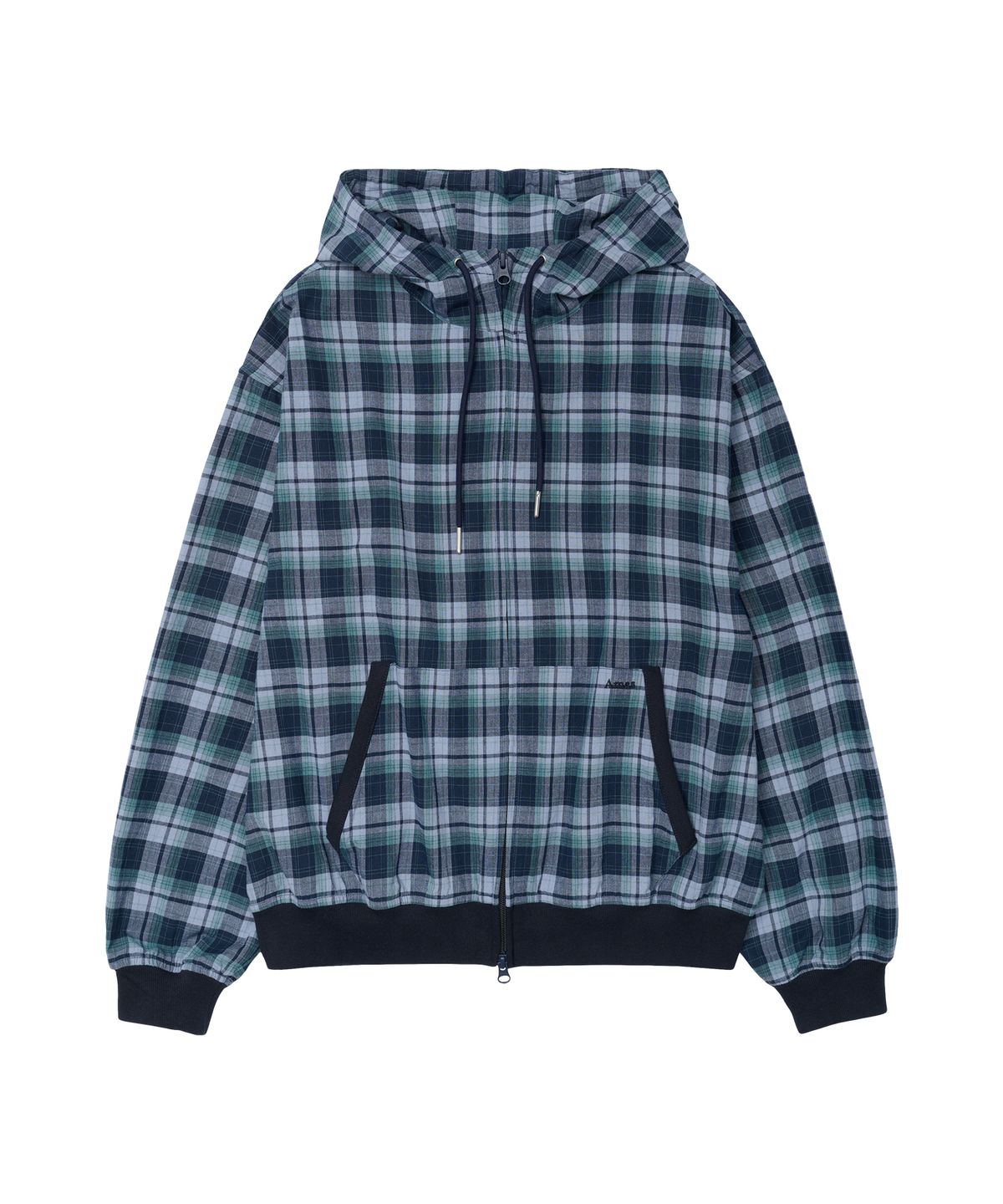 아메스 월드와이드(AMES-WORLDWIDE) CHECK HOODED WINDBREAKER BLUE