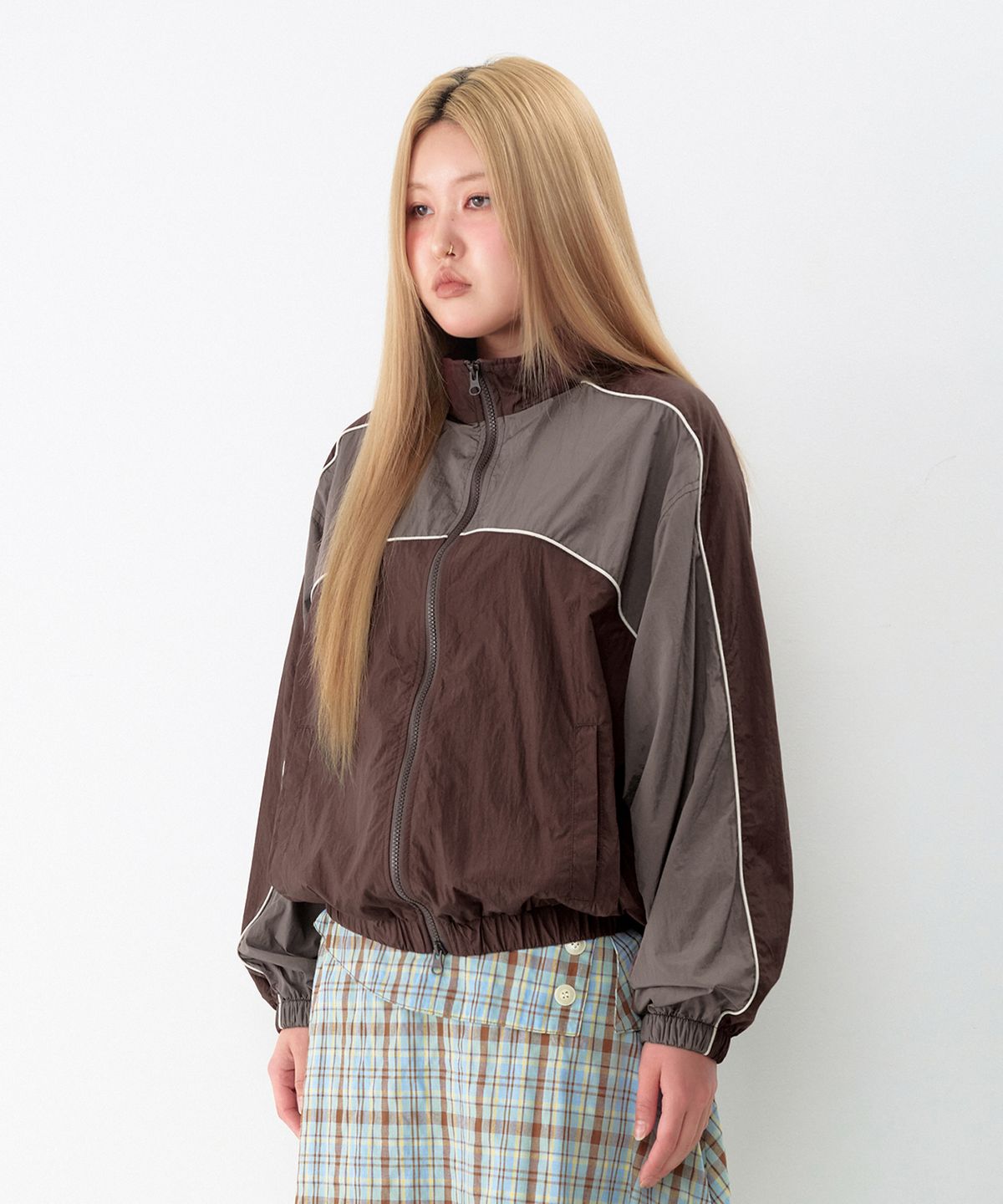 아메스 월드와이드(AMES-WORLDWIDE) CASUAL BLOCK WINDBREAKER BROWN