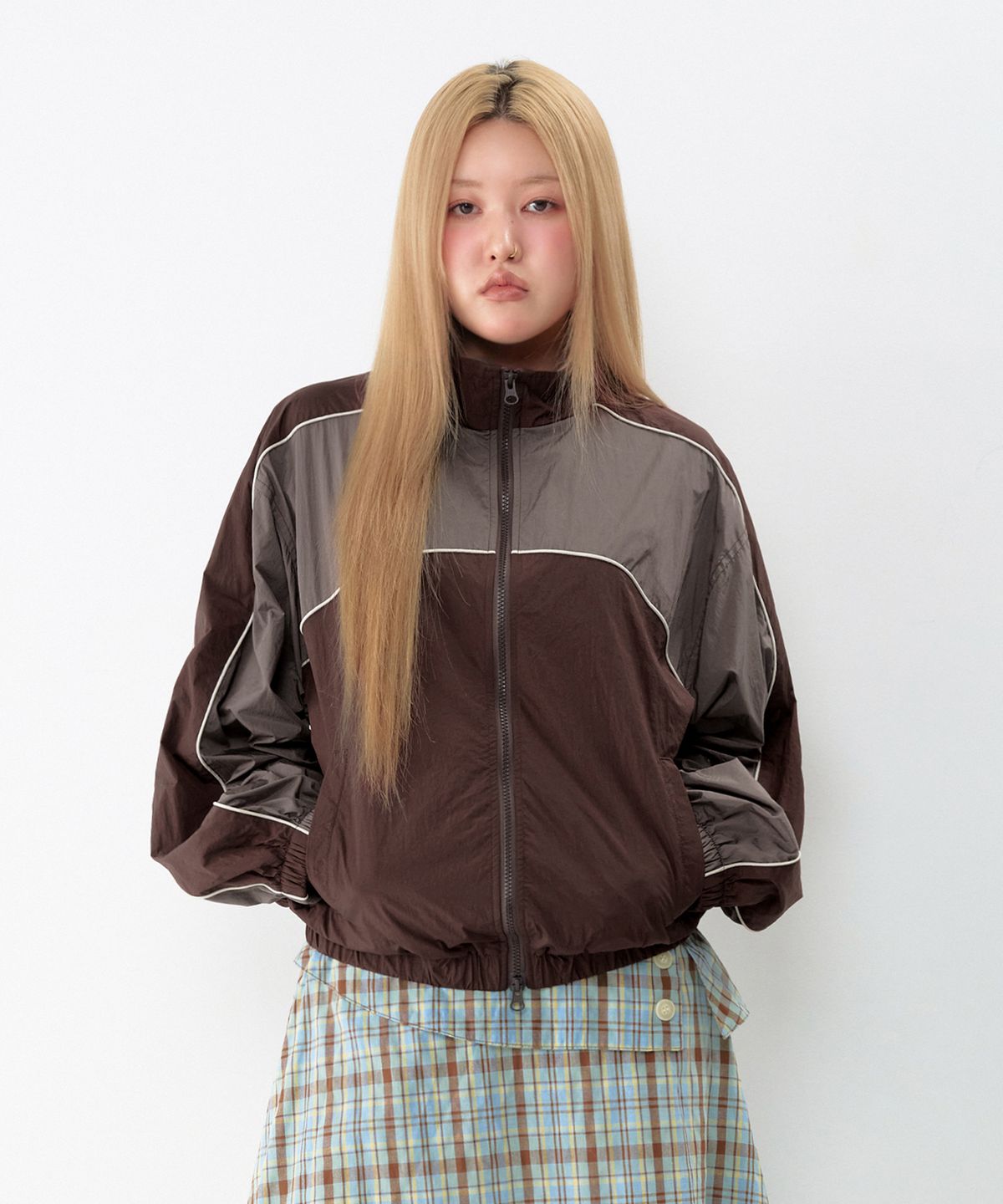 아메스 월드와이드(AMES-WORLDWIDE) CASUAL BLOCK WINDBREAKER BROWN