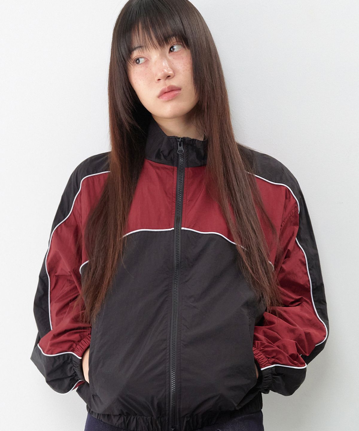 아메스 월드와이드(AMES-WORLDWIDE) CASUAL BLOCK WINDBREAKER BURGUNDY
