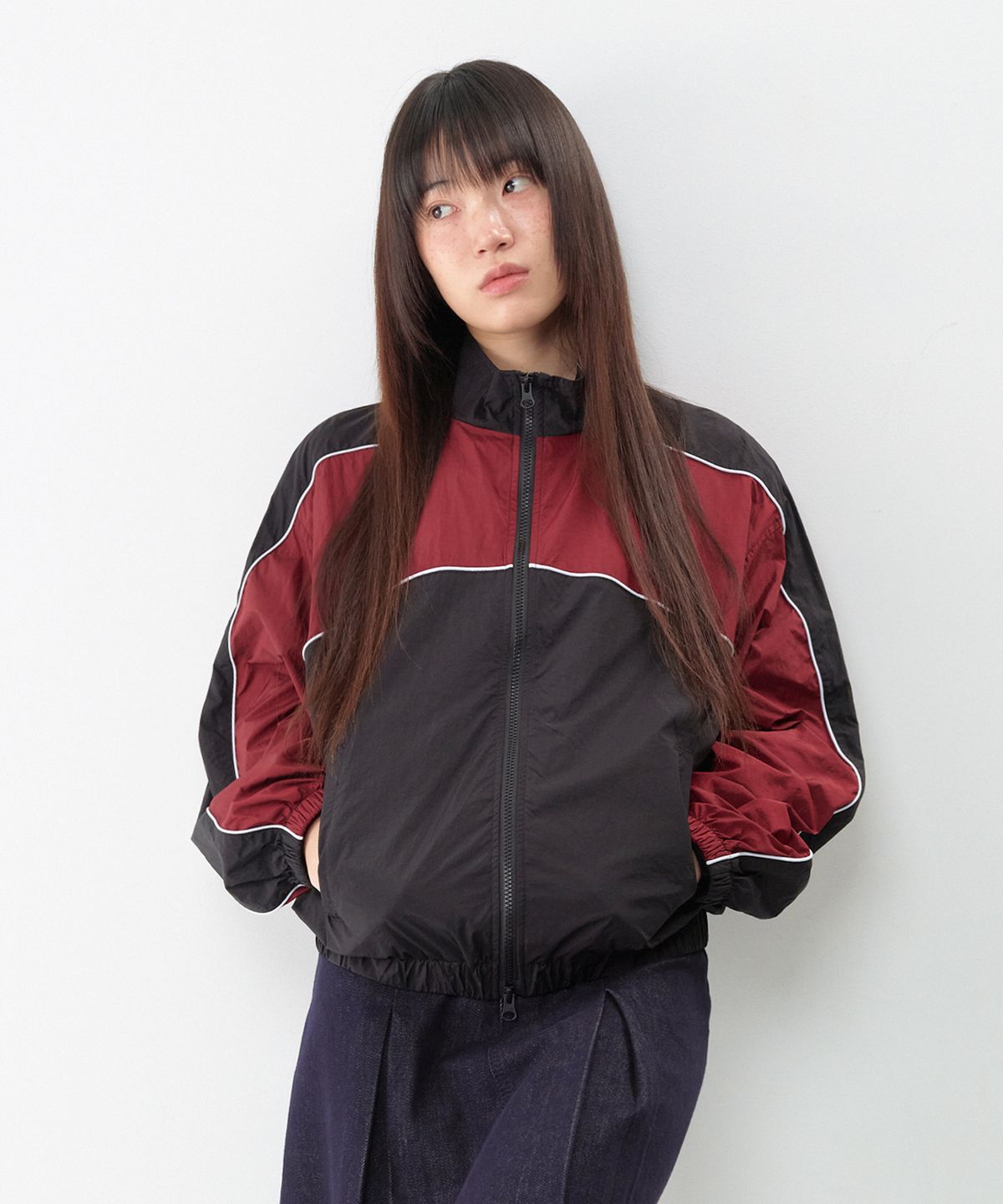 아메스 월드와이드(AMES-WORLDWIDE) CASUAL BLOCK WINDBREAKER BURGUNDY