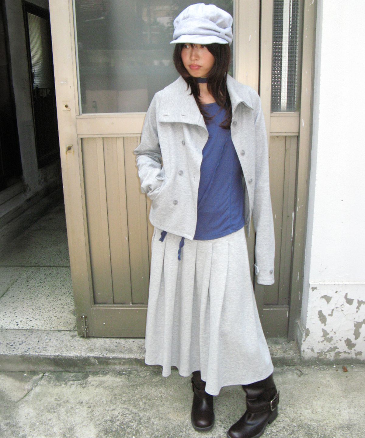 론론(RONRON) RIBBON NEWSBOY SWEAT CAP GREY