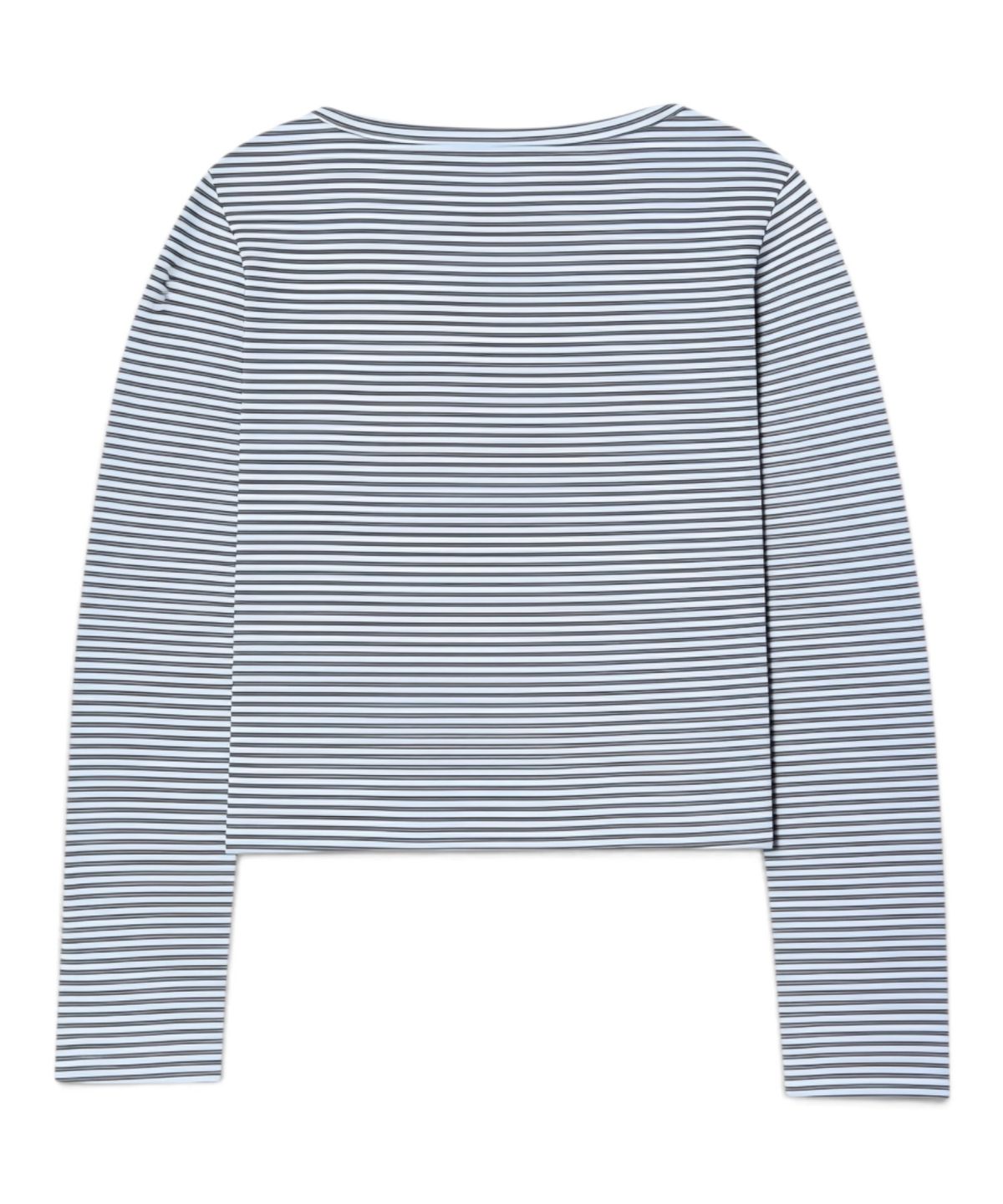 본슬리피(BORN SLIPPY) Future Wave Stripe Henley Long Sleeve Tee (Ivory)