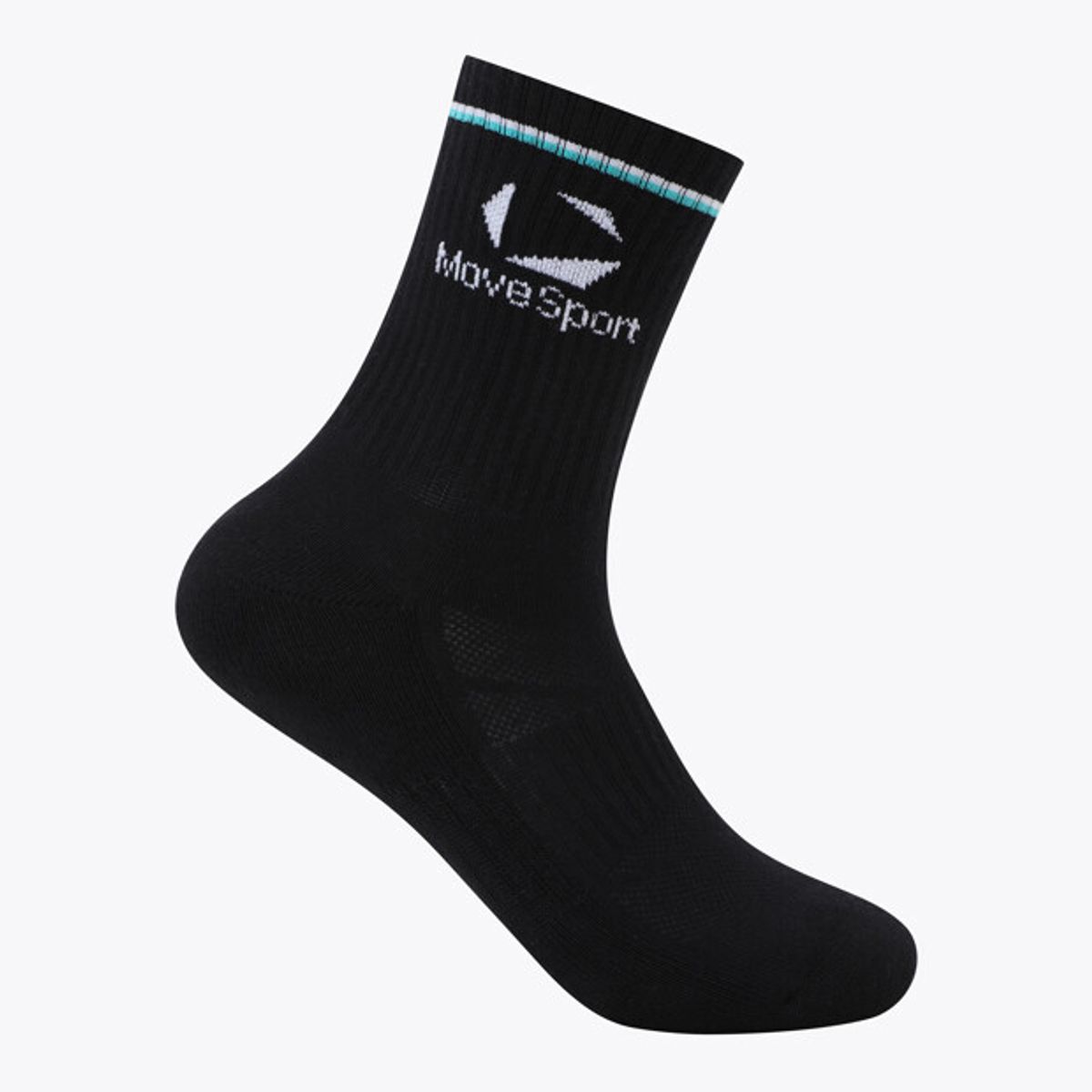 무브스포츠 바이 데상트(MOVESPORT BY DESCENTE) 크루 삭스 블랙 VS123ESO12