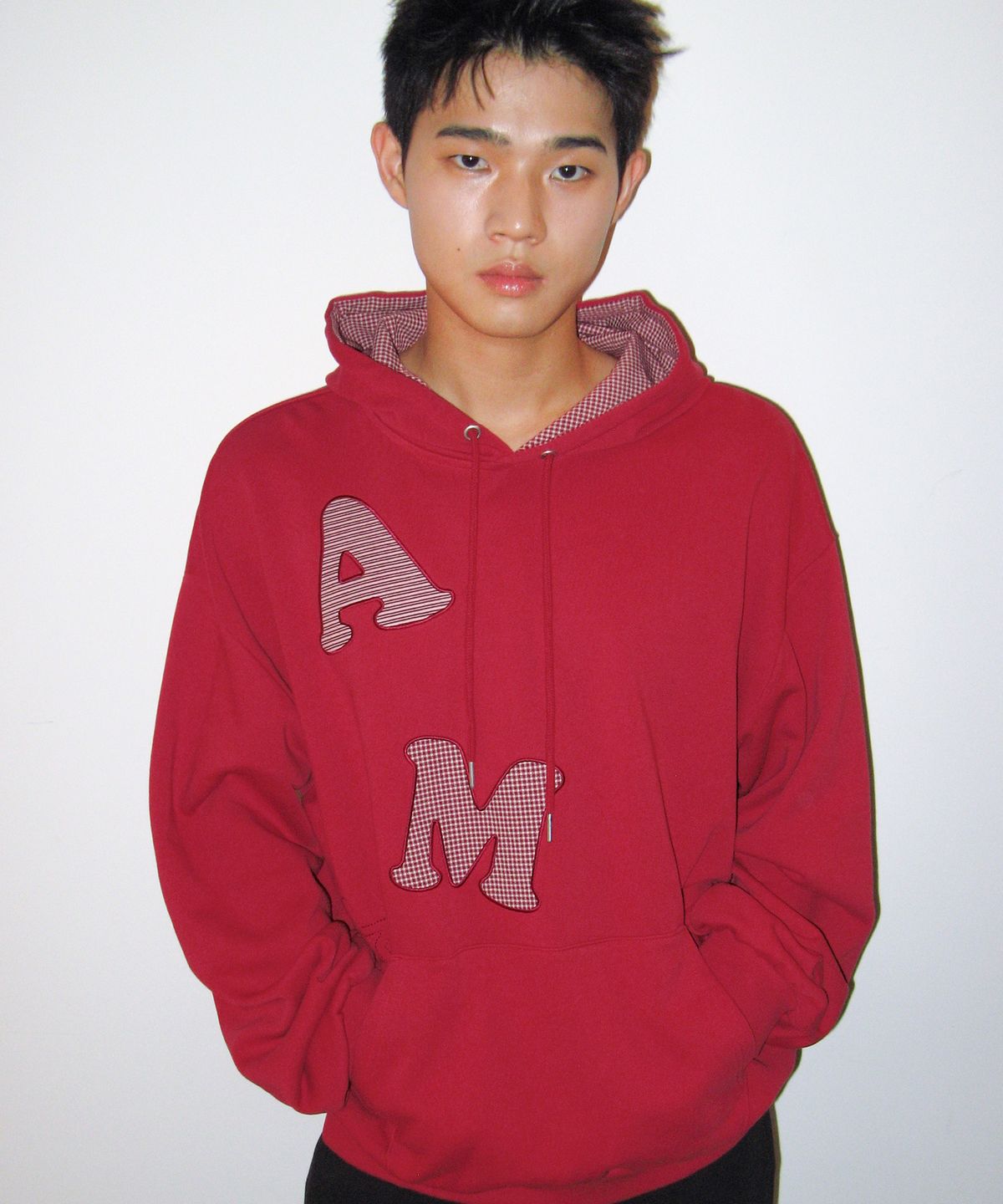 아메스 월드와이드(AMES-WORLDWIDE) BIG PATCH APPLIQUE HOODIE RED
