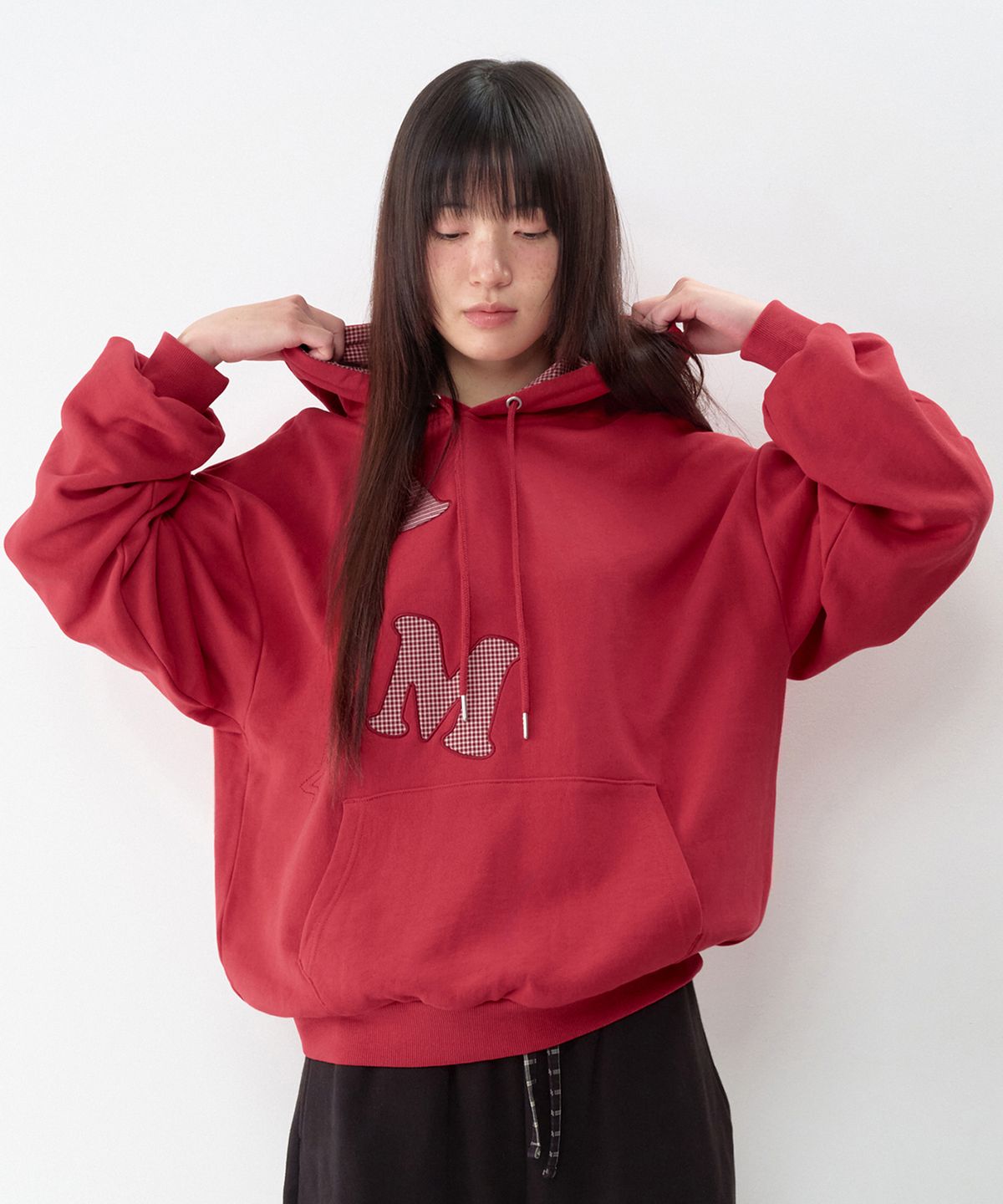 아메스 월드와이드(AMES-WORLDWIDE) BIG PATCH APPLIQUE HOODIE RED