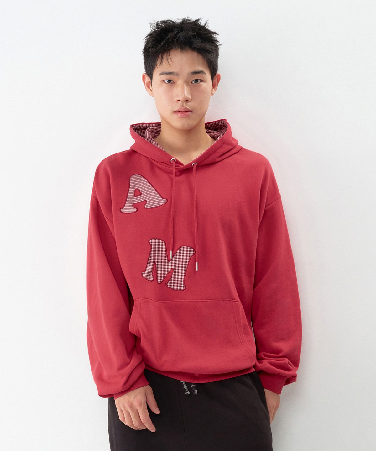 아메스 월드와이드(AMES-WORLDWIDE) BIG PATCH APPLIQUE HOODIE RED