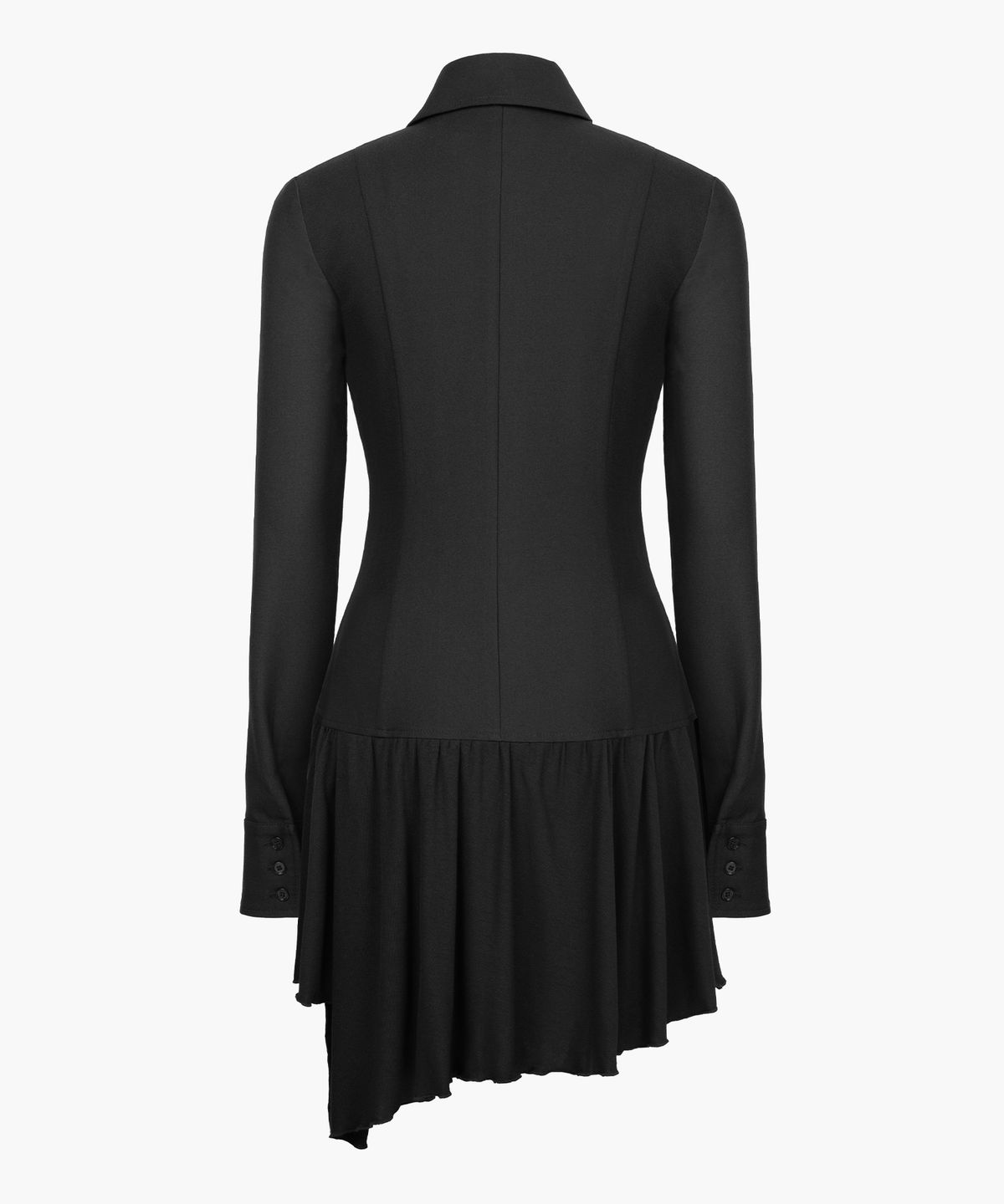 러프넥(ROUGHNECK) Diagonal Pleated Shirt Dress