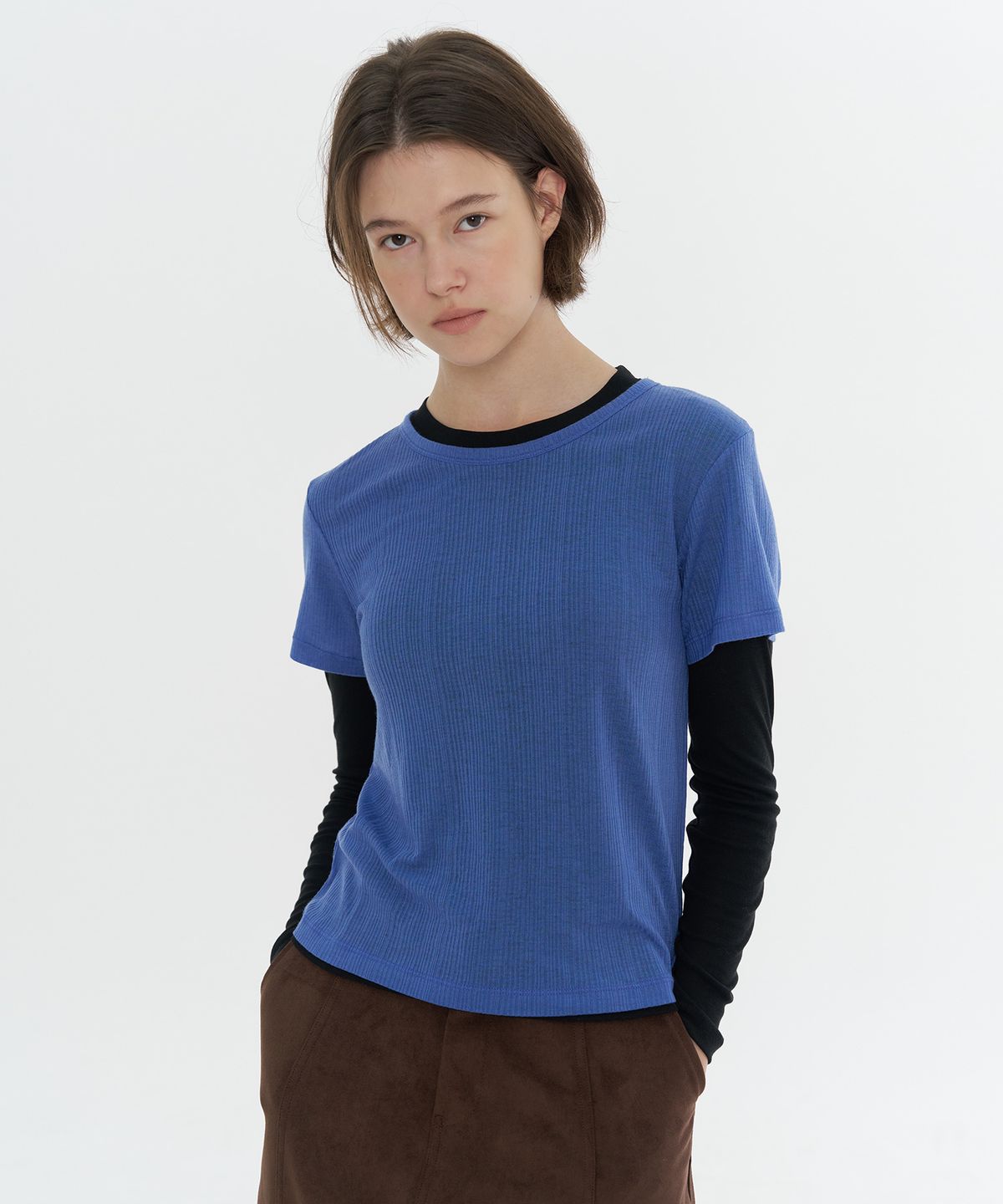 타버트(TARVERT) Moibi Tencel Wool T-Shirt - Blue