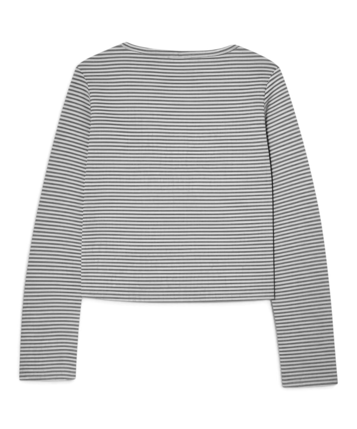 본슬리피(BORN SLIPPY) Future Wave Stripe Henley Long Sleeve Tee (Melange Gray)