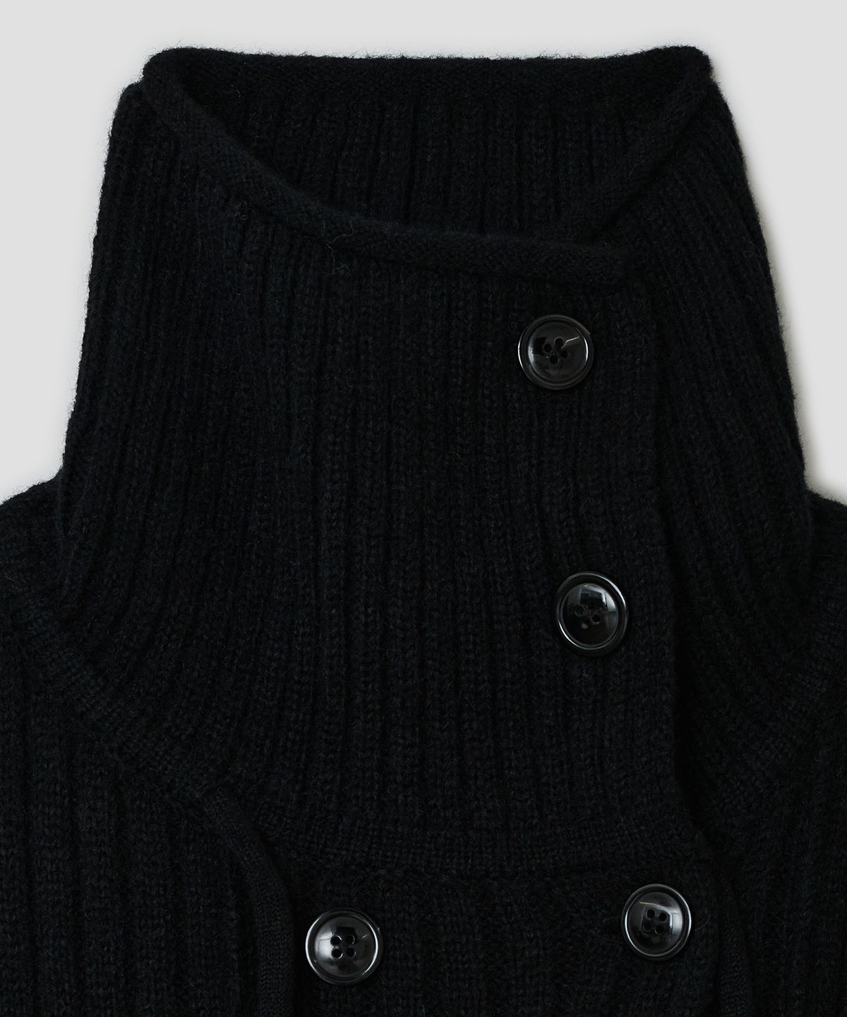 타입서비스(TYPESERVICE) Double Breasted Knit Cardigan [Black]