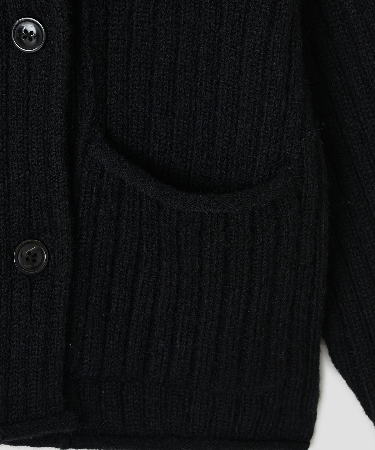 타입서비스(TYPESERVICE) Double Breasted Knit Cardigan [Black]
