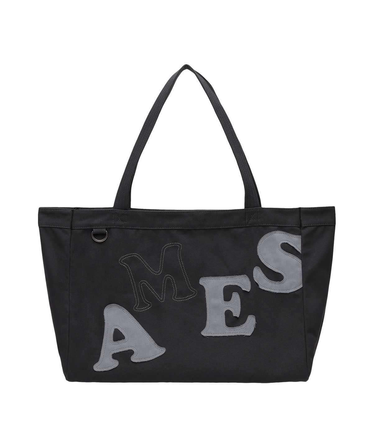 아메스 월드와이드(AMES-WORLDWIDE) BIG TYPO APPLIQUE SHOULDER BAG CHARCOAL