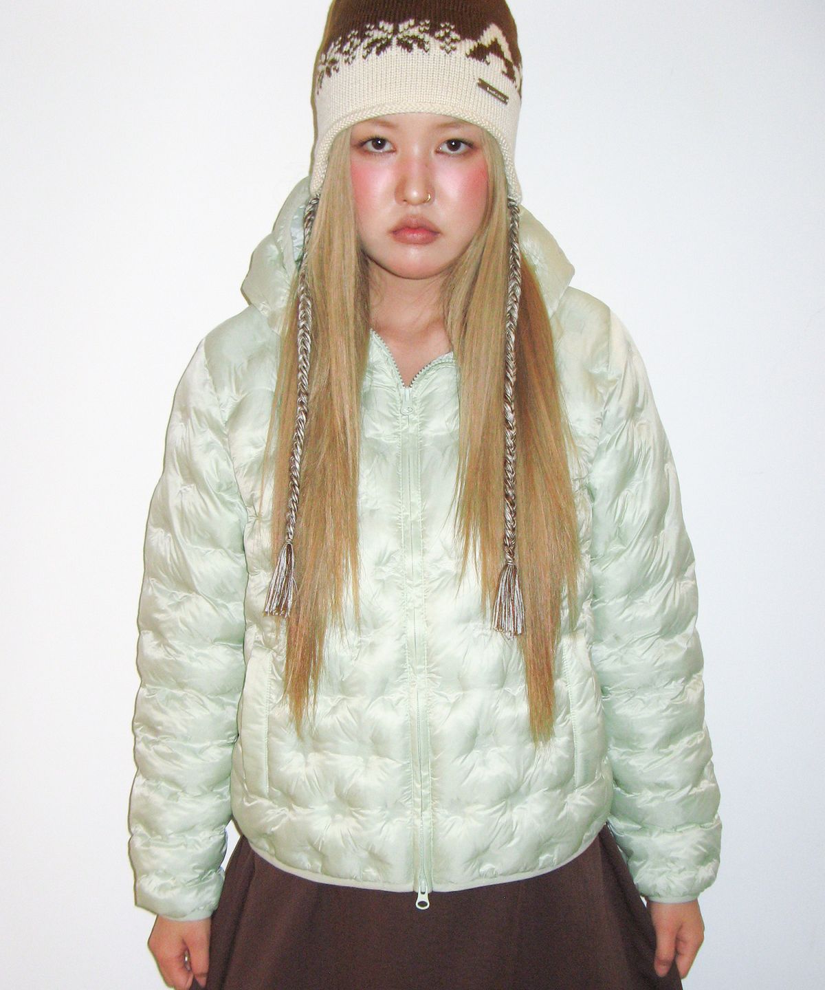 아메스 월드와이드(AMES-WORLDWIDE) STAR LIGHTWEIGHT HOODED PADDING MINT