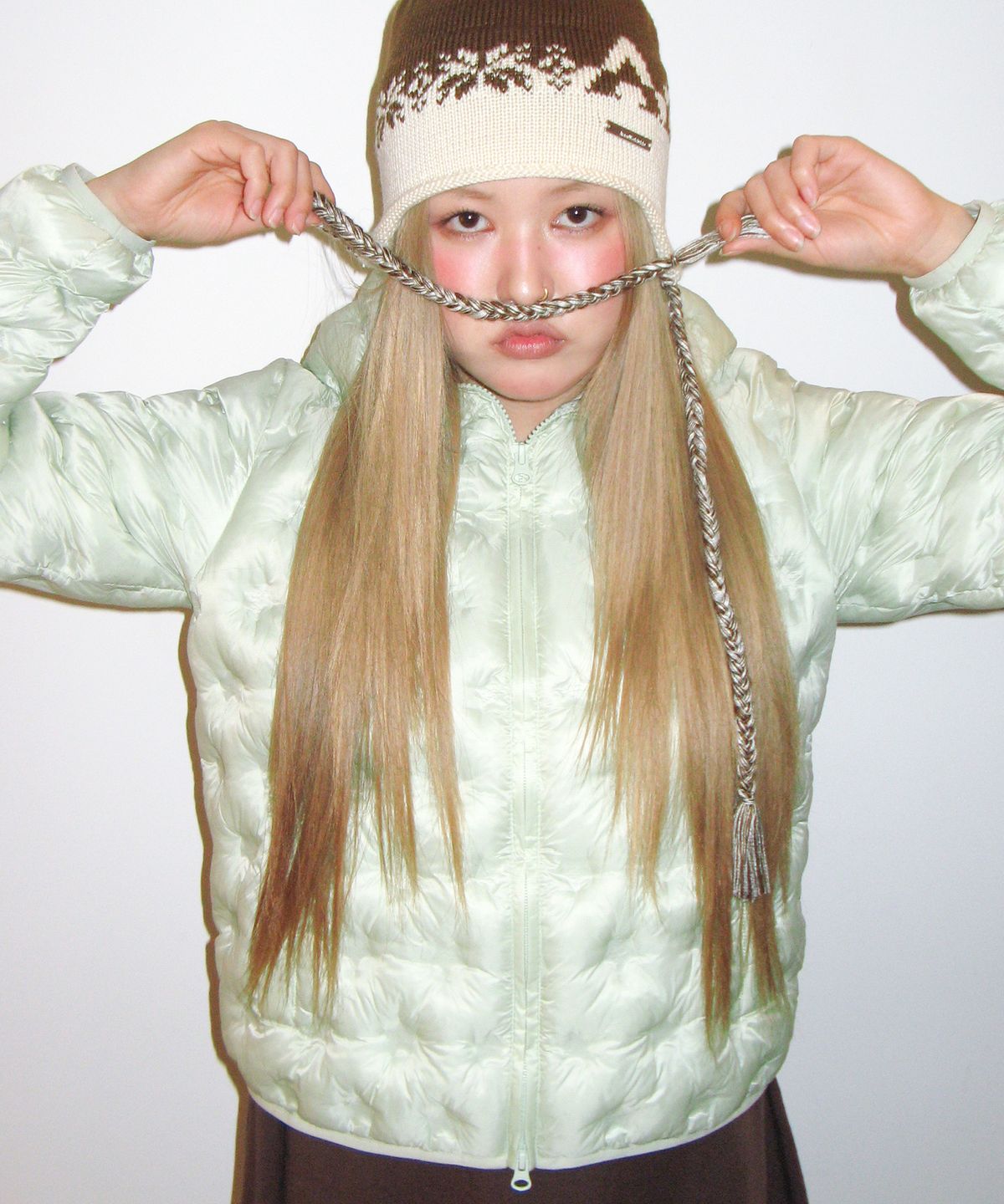 아메스 월드와이드(AMES-WORLDWIDE) STAR LIGHTWEIGHT HOODED PADDING MINT