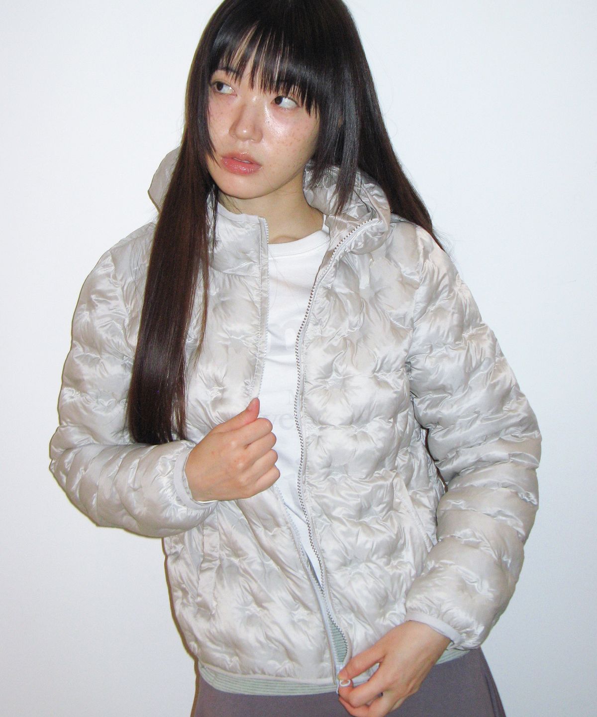 아메스 월드와이드(AMES-WORLDWIDE) STAR LIGHTWEIGHT HOODED PADDING LIGHT GREY