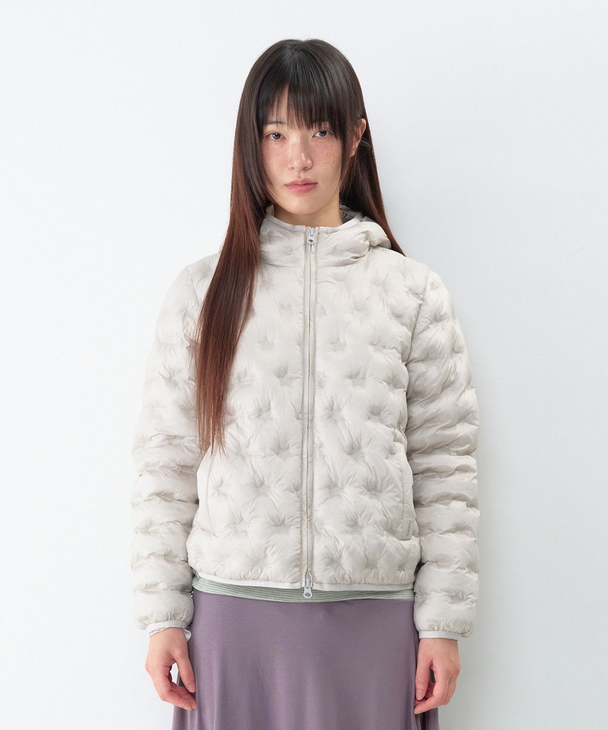 아메스 월드와이드(AMES-WORLDWIDE) STAR LIGHTWEIGHT HOODED PADDING LIGHT GREY