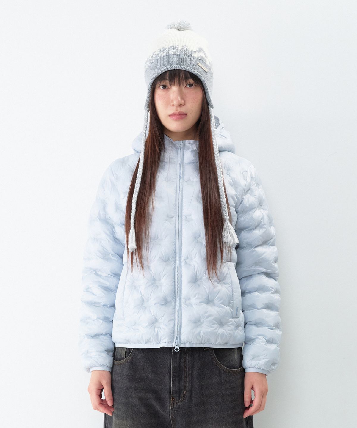 아메스 월드와이드(AMES-WORLDWIDE) STAR LIGHTWEIGHT HOODED PADDING LIGHT BLUE