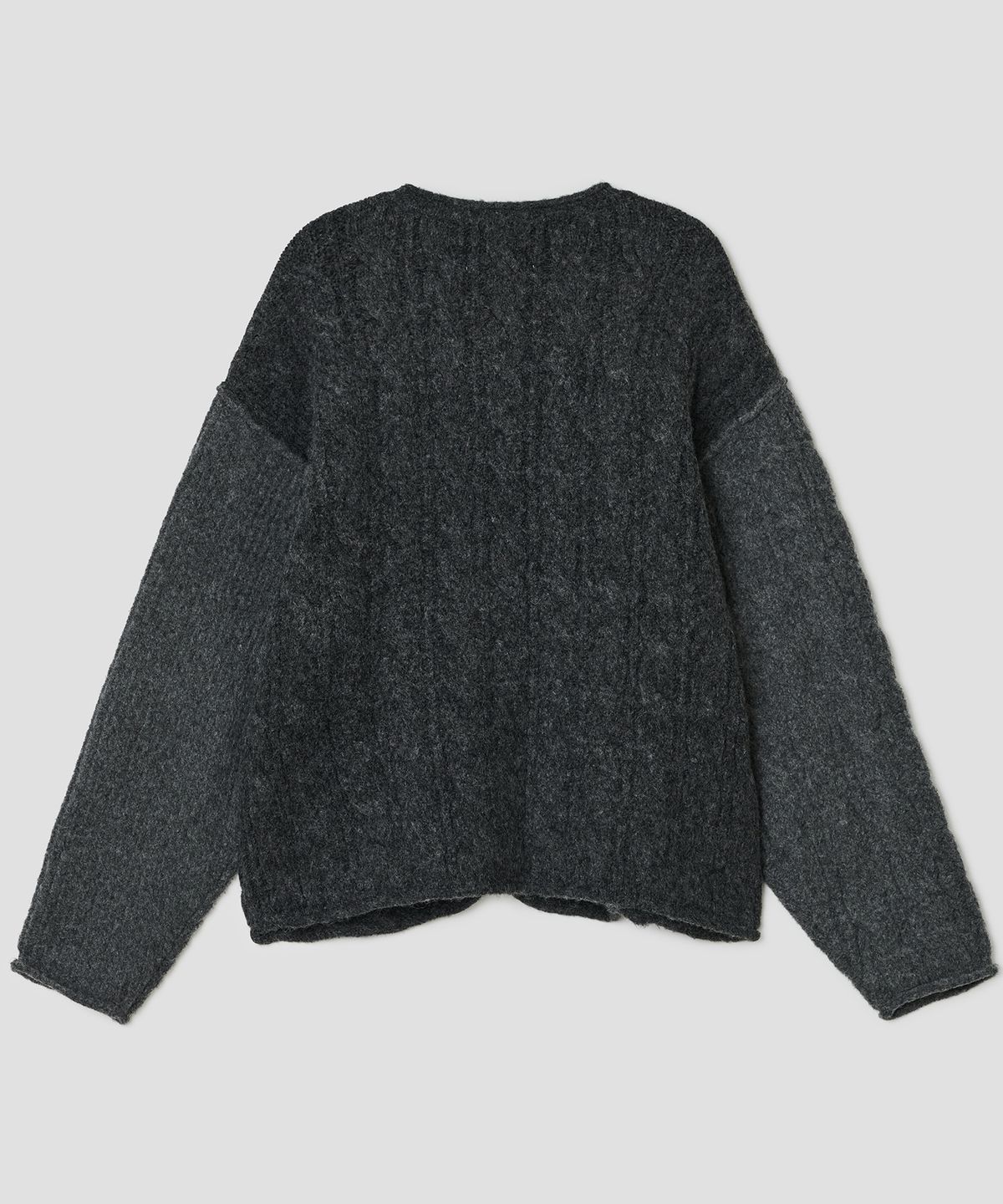 타입서비스(TYPESERVICE) Rolled Edge Cable Cardigan [Gray]