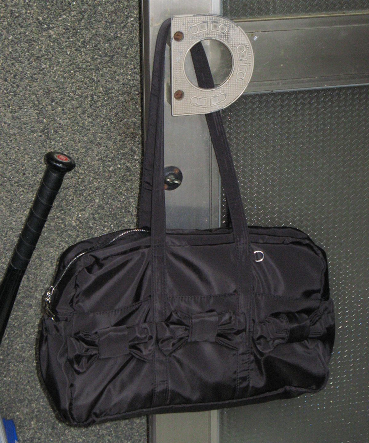 론론(RONRON) DOUBLE MINI RIBBON TOTE BAG BLACK