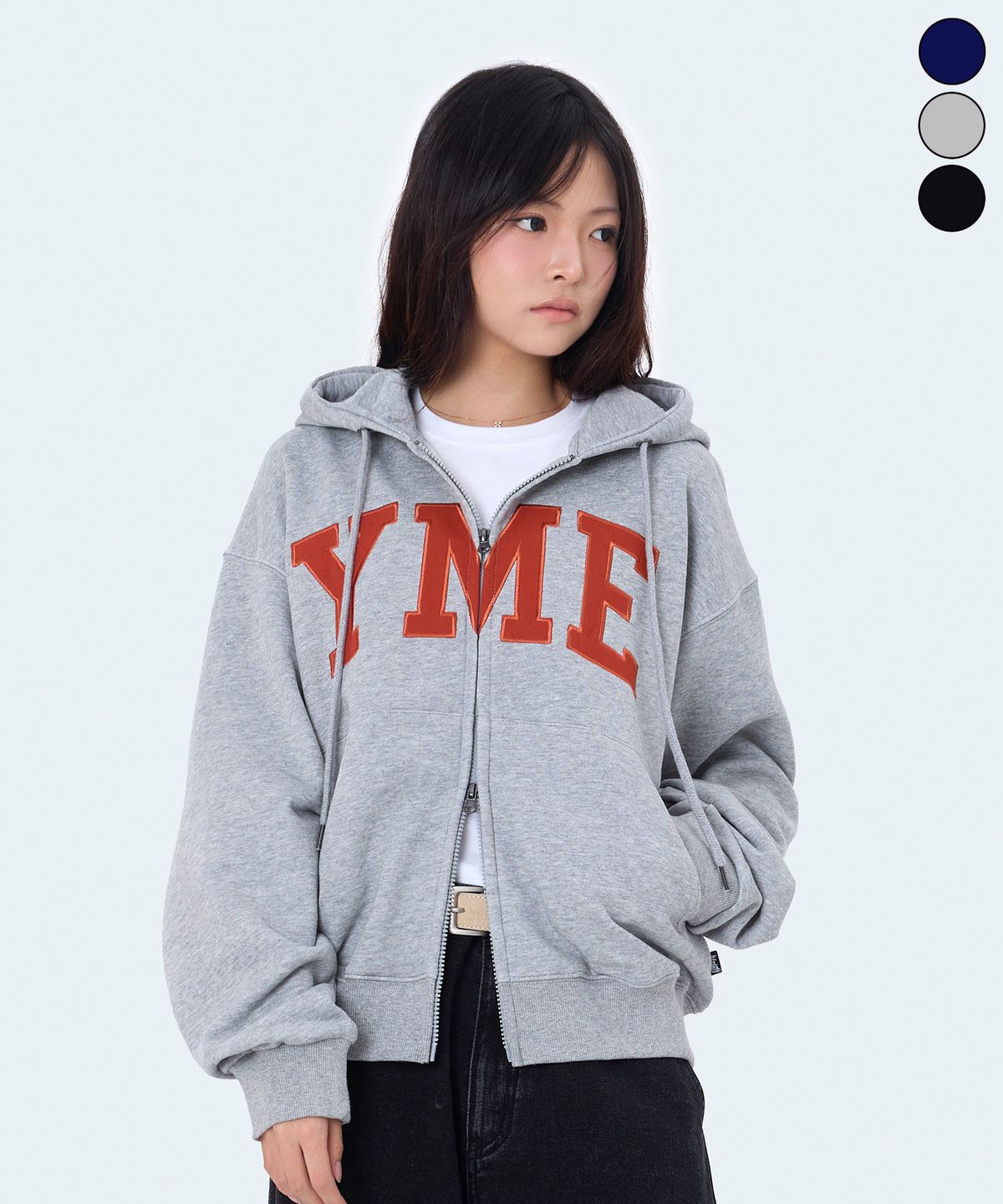 요세미티(YOSEMITE) YMT 로고 자수 세미크롭 후드집업 3Color YHZ-2Y05
