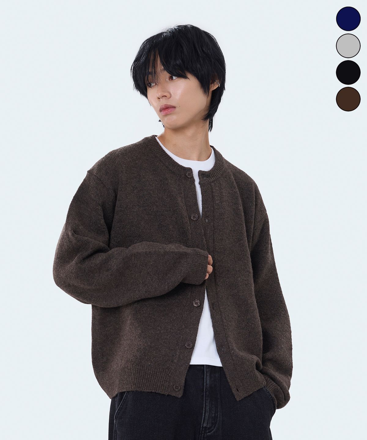 요세미티(YOSEMITE) 소프트 라운드넥 니트 가디건 4Color YKK-2Y08