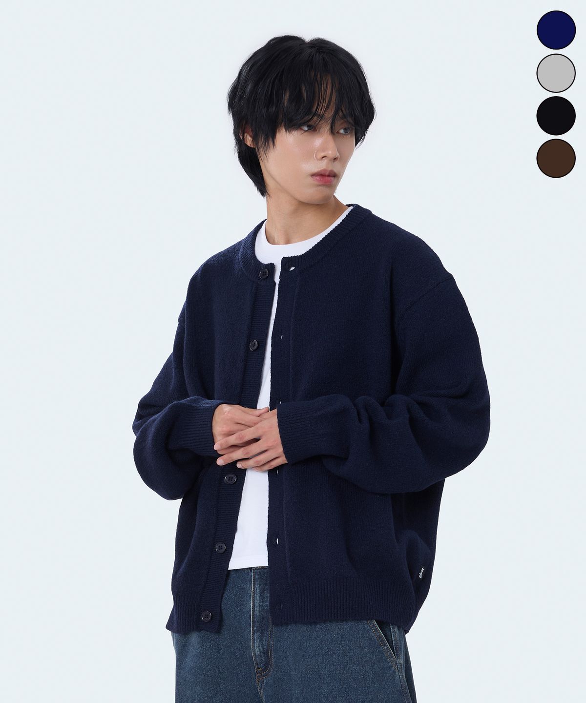 요세미티(YOSEMITE) 소프트 라운드넥 니트 가디건 4Color YKK-2Y08