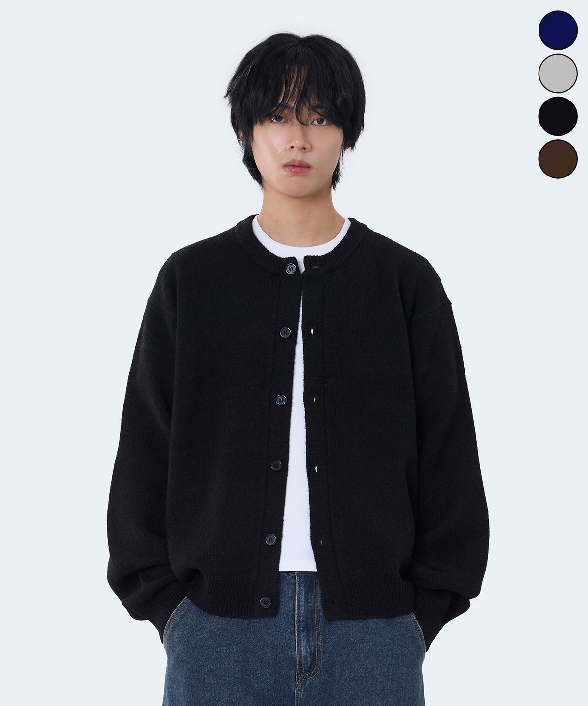요세미티(YOSEMITE) 소프트 라운드넥 니트 가디건 4Color YKK-2Y08