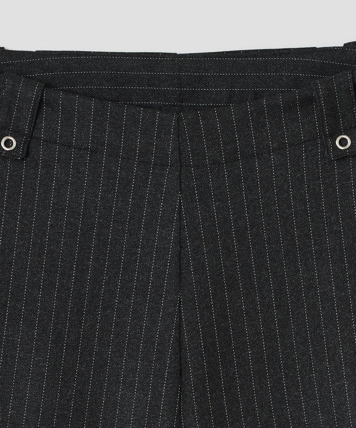 타입서비스(TYPESERVICE) Pinstripe Roll Up Pants [Black]