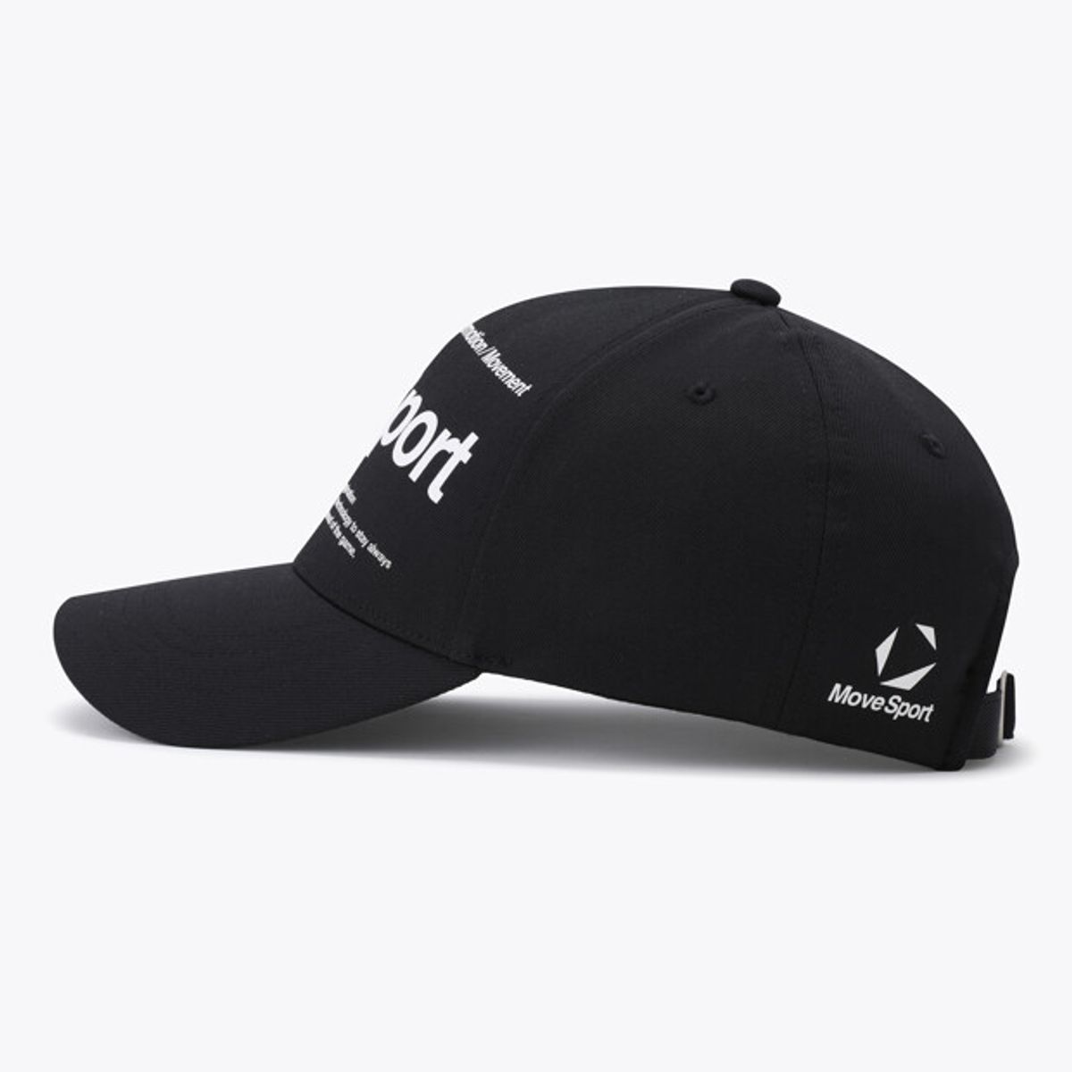 무브스포츠 바이 데상트(MOVESPORT BY DESCENTE) 워딩 그래픽 볼캡 블랙 VS123ECP12