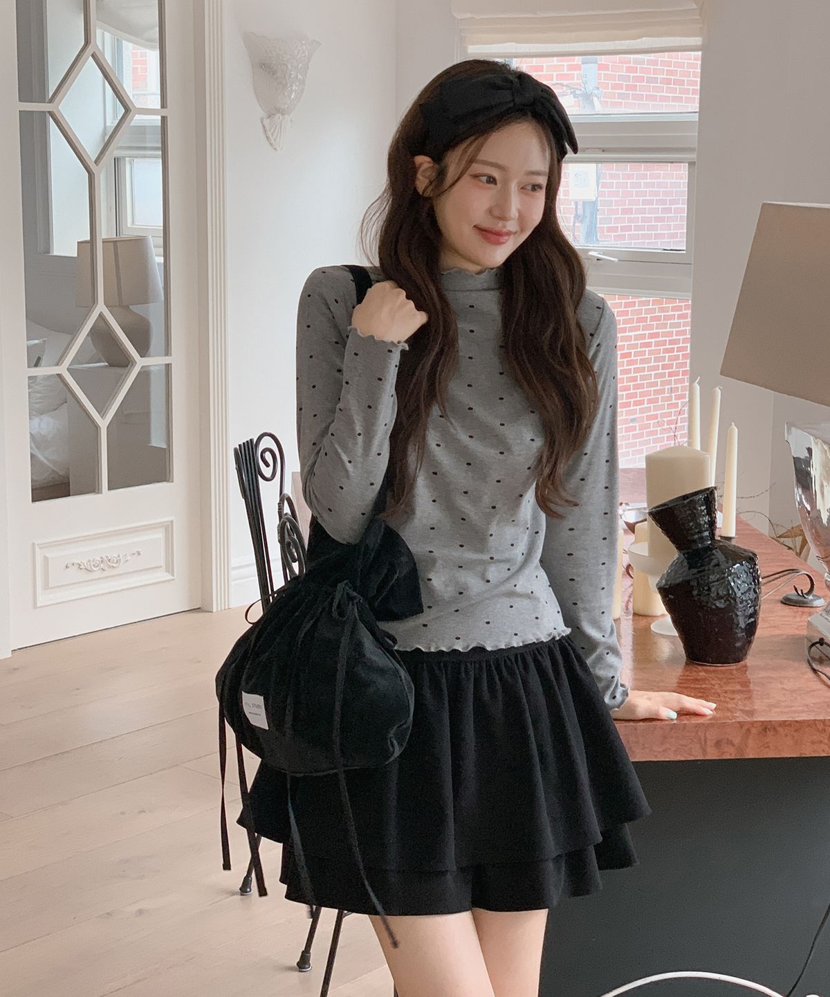 어틸스튜디오(ATIL STUDIO) 셔링 드레이프 호보 숄더백 _ [워시드 블랙]