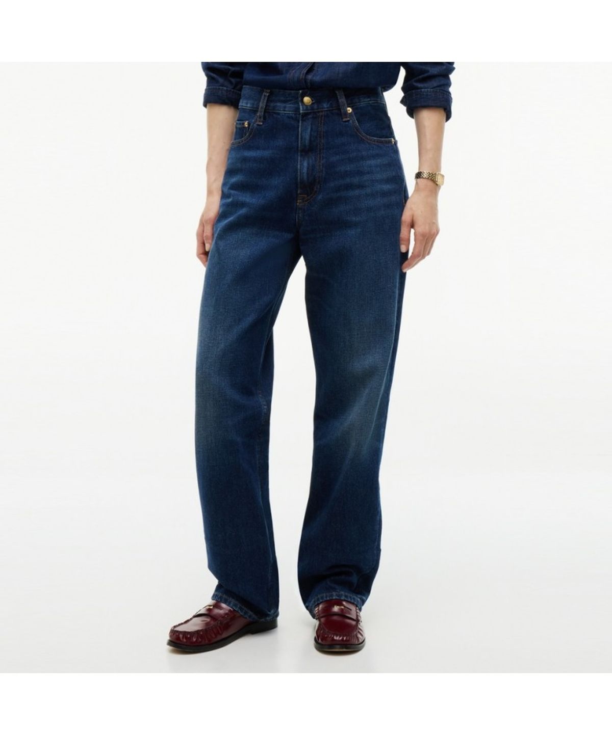 타미힐피거(TOMMY HILFIGER) 사라 하이라이즈 스트레이트 데님 팬츠 (T22G7NPC050WT11BN)