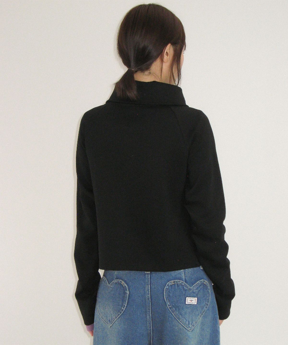 론론(RONRON) UNBALANCE DOUBLE JACKET BLACK