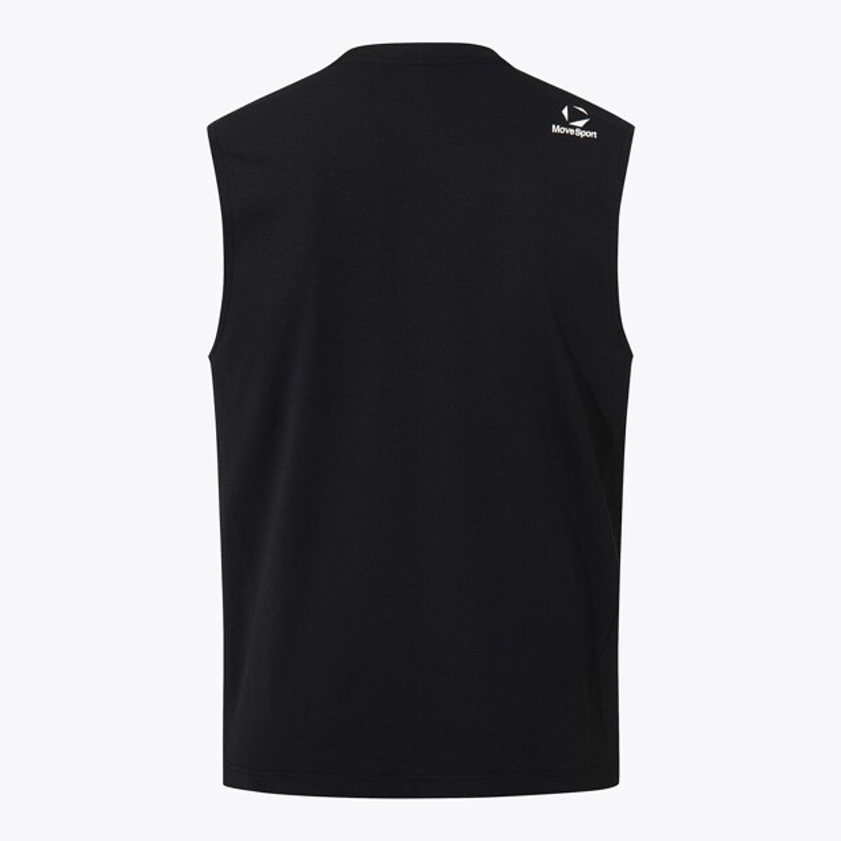 무브스포츠 바이 데상트(MOVESPORT BY DESCENTE) 워딩 그래픽 슬리브리스 블랙 VS121EST11