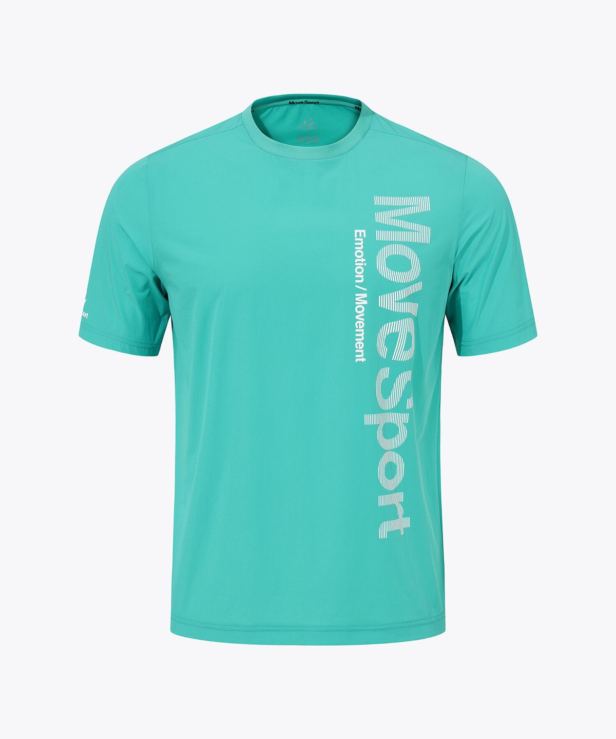 무브스포츠 바이 데상트(MOVESPORT BY DESCENTE) 워딩 그래픽 우븐 반팔 티셔츠 민트 VS123ETS12