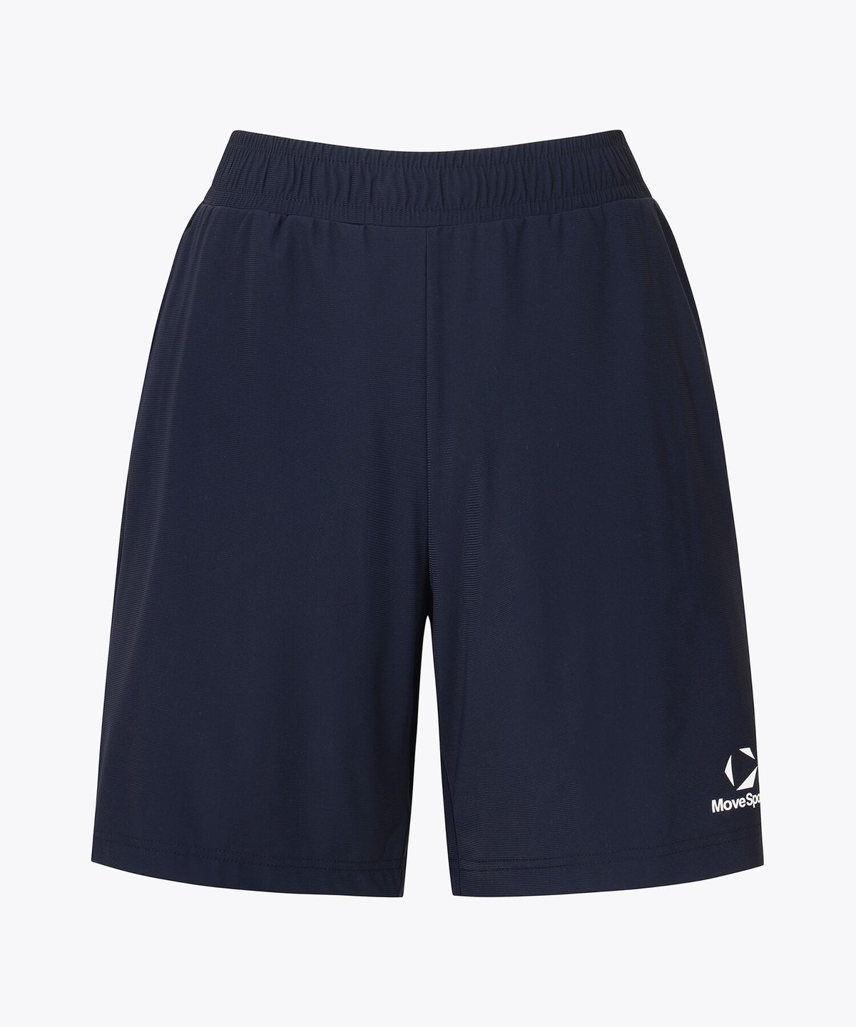 무브스포츠 바이 데상트(MOVESPORT BY DESCENTE) 로고 5부 니트 쇼츠 네이비 VS121EKH11