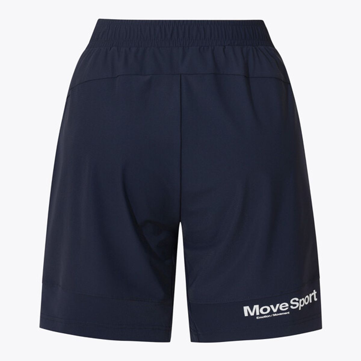 무브스포츠 바이 데상트(MOVESPORT BY DESCENTE) 로고 5부 니트 쇼츠 네이비 VS121EKH11